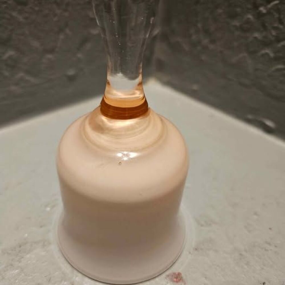 Glass Decorative Bell 'Fenton' Peach or Light Pink 4"